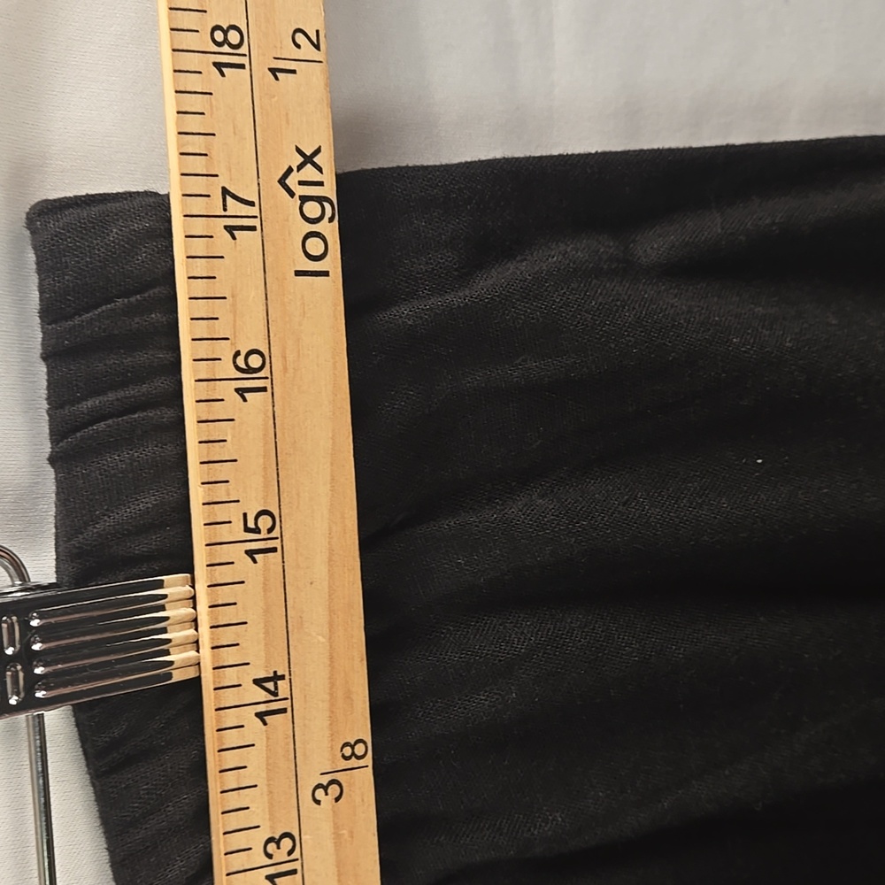 Soft Surroundings Sonoma Linen Blend Wide Leg Trousers Pants Sz L Black Boho - Picture 8 of 10